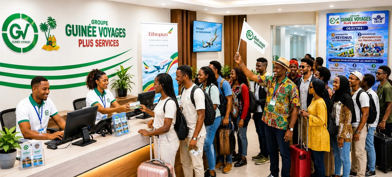 Bureau Guinée Voyages à Conakry — accueil clients